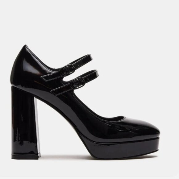 NEW IN BOX Steve Madden MARY JANE SHOE Tiara Heel Black Patent * VARIOUS SIZES - Picture 2 of 11
